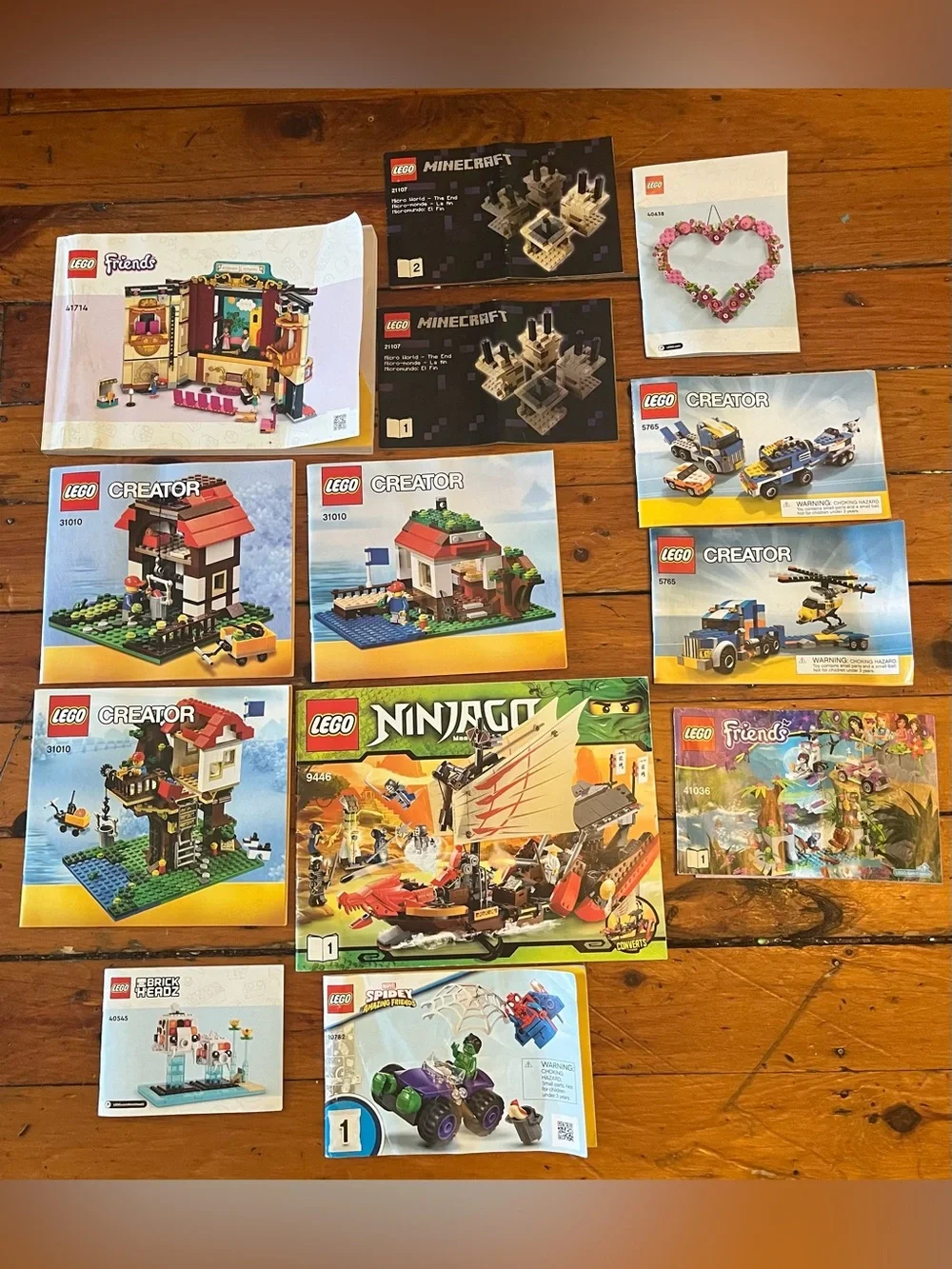 Lego Instruction Manuals Creator Friends Ninjago Minecraft Spidey Bundle*